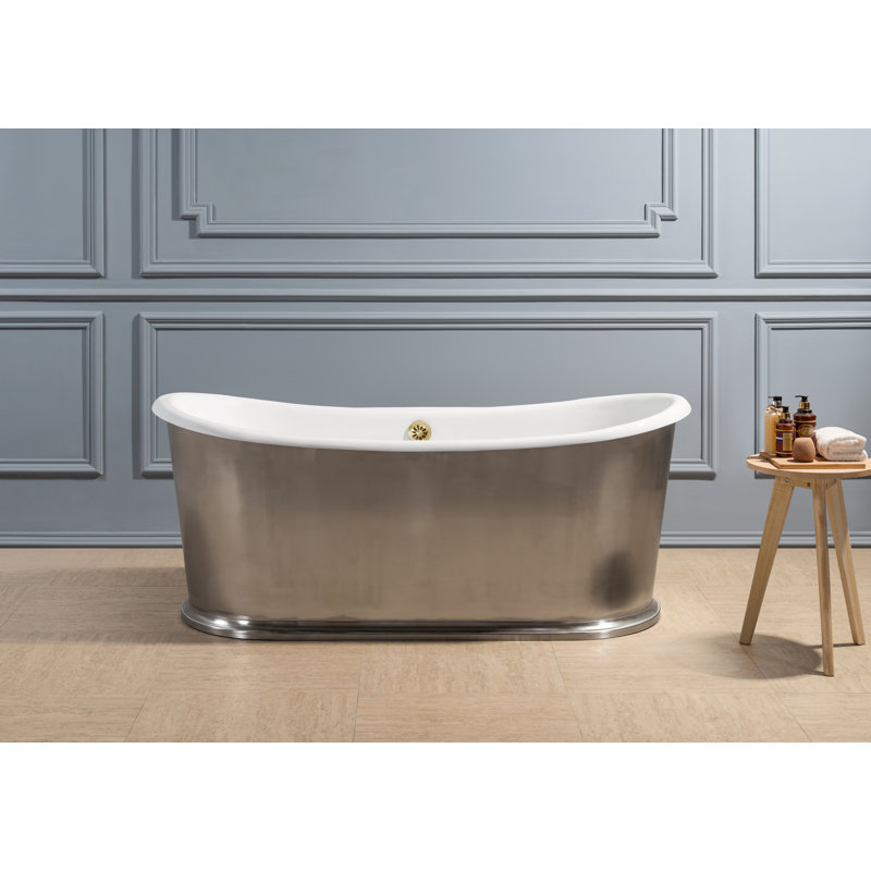 StreamlineBath Cast Iron 72" x 31" Freestanding Soaking Bathtub Wayfair